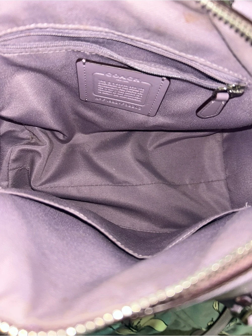 COACH Lavender Leather Satchel with Detachable Strap